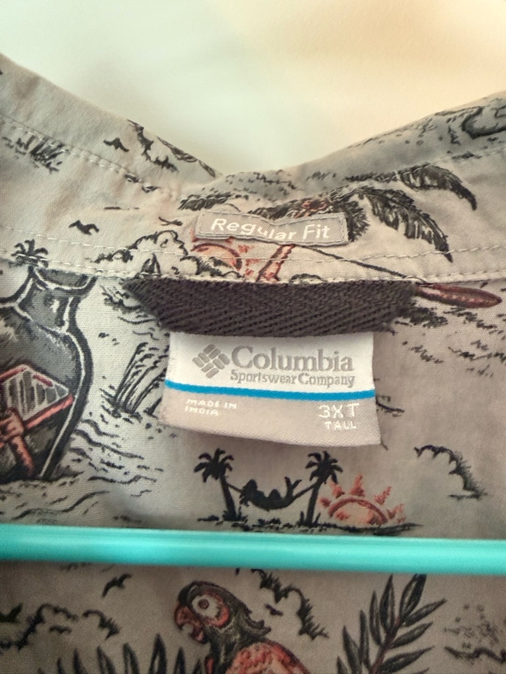 Columbia Button Up Shirt 3XT Tall Tropical Print Hawaiian Pelican Beach - Picture 3 of 5